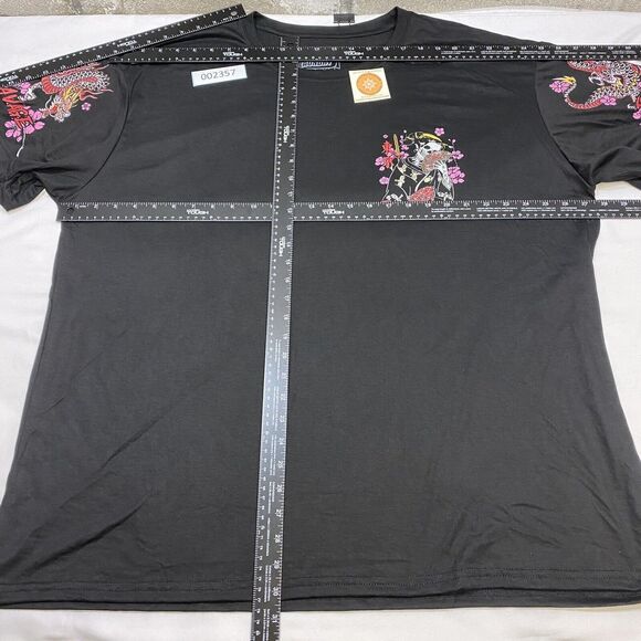 Fresh Laundry T Shirt Mens 3XL Black Skeleton Tokyo Savage Dragon Cherry Blossom - Picture 6 of 7